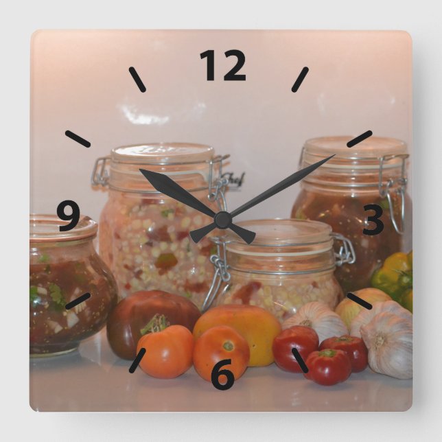 Summer Harvest Two Square Wall Clock (Front)