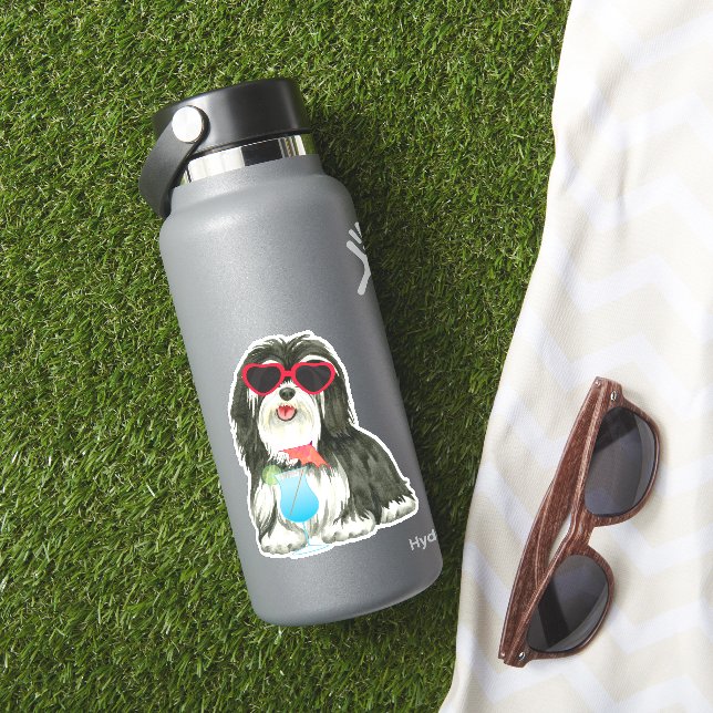Summer Havanese Vinyl Sticker (HydroFlask Insitu)