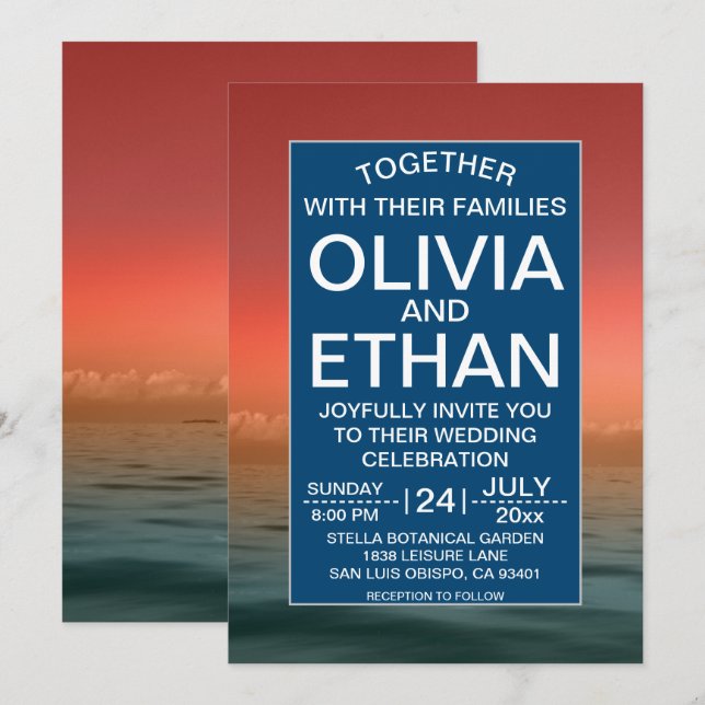 Summer hawaii sea naval Wedding Invitation (Front/Back)