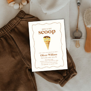 Summer Here's The Scoop Ice Cream Baby Shower  Invitation