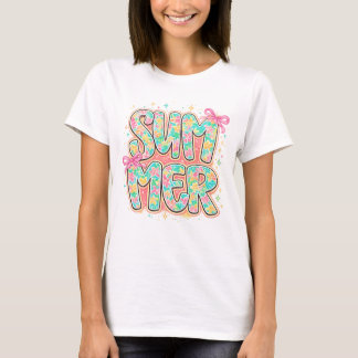 Summer Hibiscus Floral Burst T-Shirt