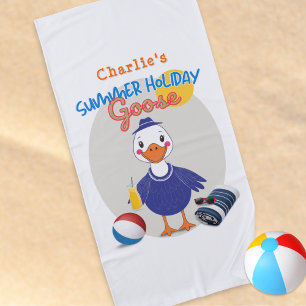 Summer Holiday Goose Cute Personalized Beach Towel