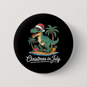 Summer Holiday Men Boys Toddler T Rex Dinosaur 6 Cm Round Badge