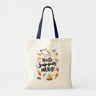 Summer Holiday Quote Colourful Cute Illustration Tote Bag