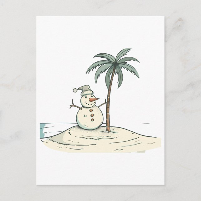 Summer Holiday Snowman Tropical Beach vibe Island  (Front)