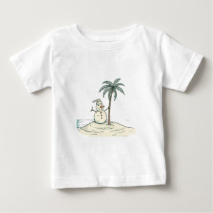 Summer Holiday Snowman Tropical Beach vibe Island  Baby T-Shirt