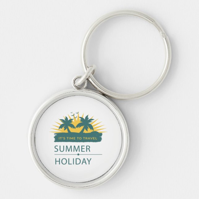 Summer Holiday Vacation Landscape Key Ring (Front)