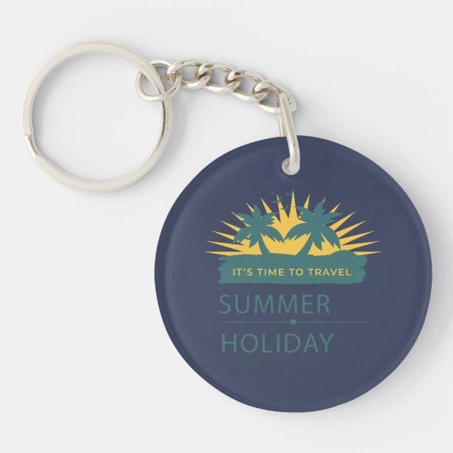 Summer Holiday Vacation Landscape Key Ring (Front)