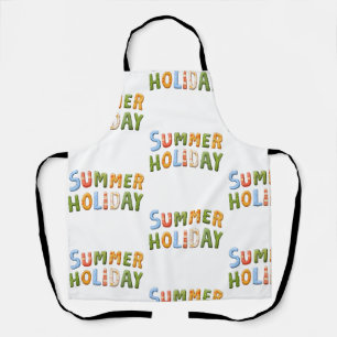 Summer Holiday - Vibrant Summer Holiday Text Art Apron