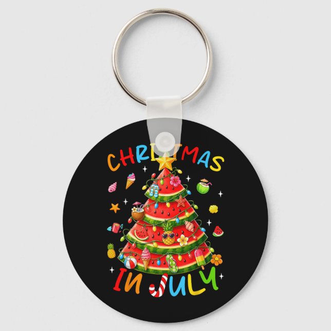Summer Holiday Watermelon Tree Funny Summer Key Ring (Front)
