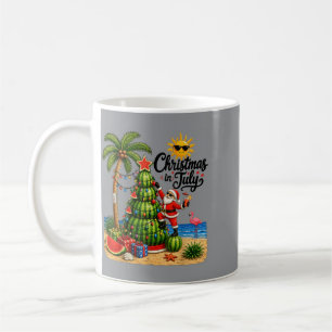 Summer Holiday Watermelon Xmas Tree Santa Coffee Mug