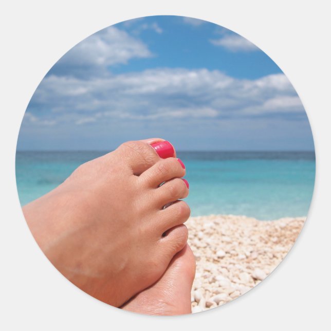 Summer holidays round sticker (Front)