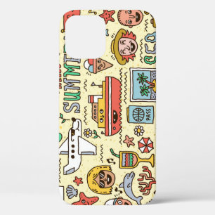 Summer Holidays Travel Doodle Set iPhone 12 Case