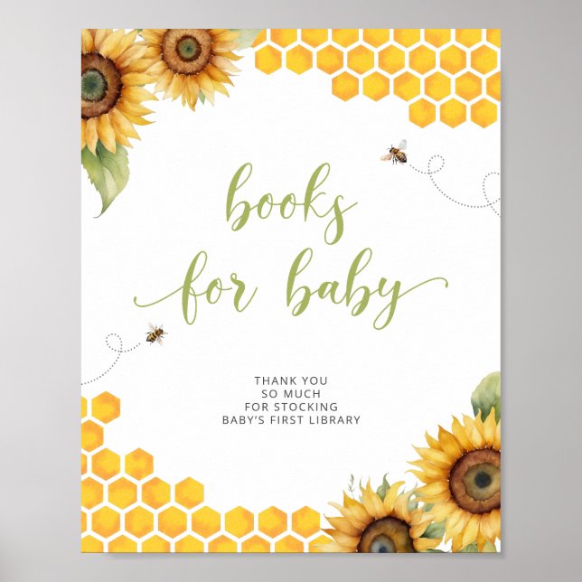 Summer Honey Bee Baby Shower Books For Baby Poster (Front)