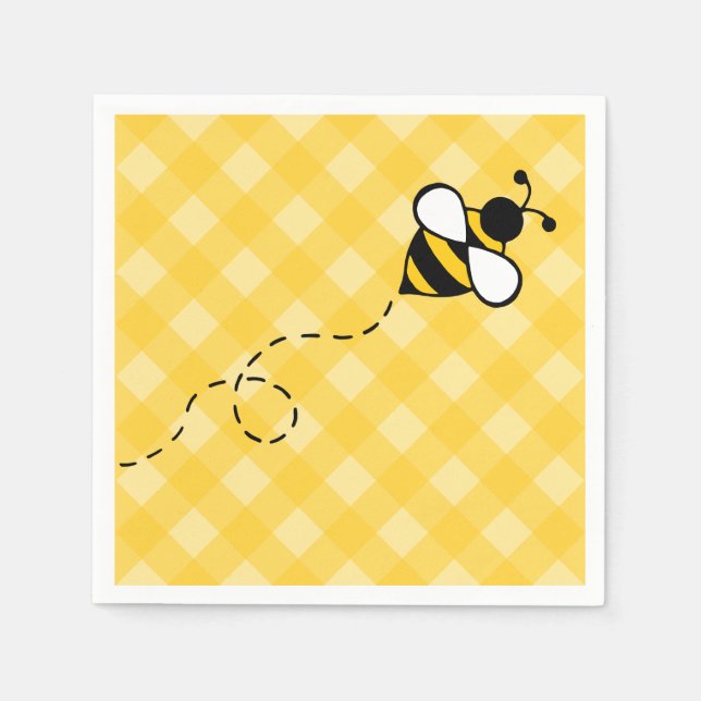 Summer Honey Bee Party Picnic Napkins (Front)