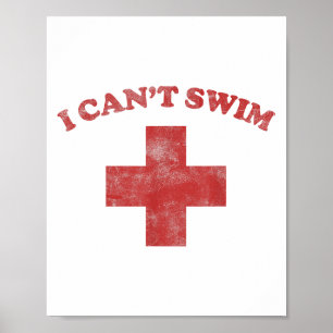 Summer Humour Funny Ol I Cant Swim  Poster