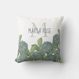 Summer Hydrangea Flowers Chic Elegant Cushion