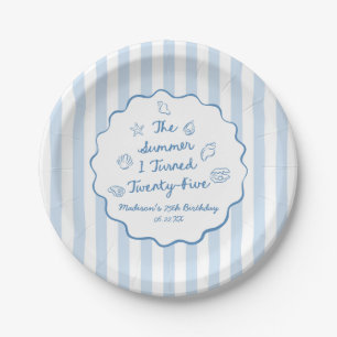 Summer I Turned Twenty-Five 25th Birthday Party Paper Plate