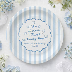 Summer I Turned Twenty-Five 25th Birthday Party Paper Plate