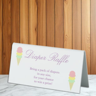 Summer Ice Cream Baby Shower Diaper Raffle