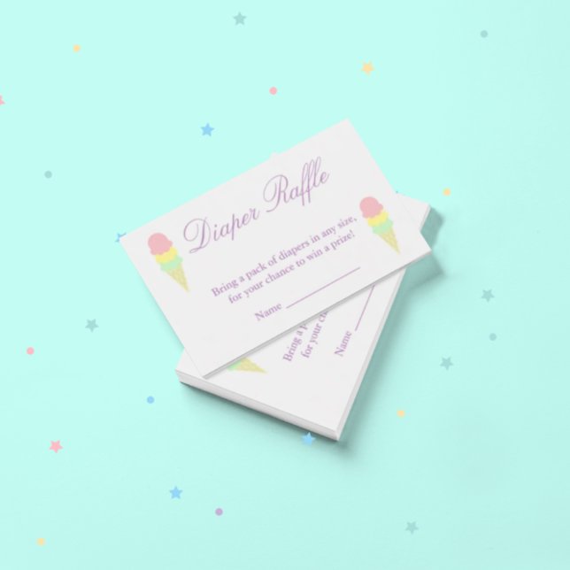 Summer Ice Cream Baby Shower Diaper Raffle Card (Creator Uploaded)