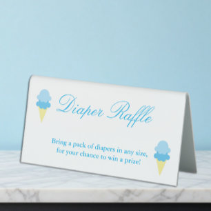 Summer Ice Cream Boy Baby Shower Diaper Raffle