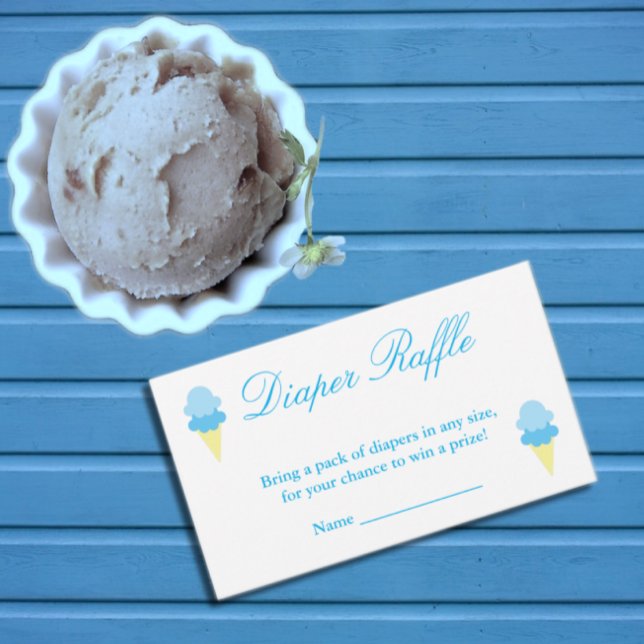 Summer Ice Cream Boy Baby Shower Diaper Raffle Enclosure Card (Creator Uploaded)