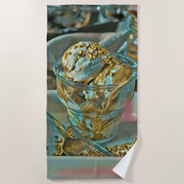 Summer ice cream cone beach towel (Front)