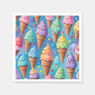 Summer Ice Cream Cone Collection Napkin