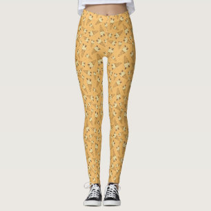 Summer Ice Cream Cone Pattern on Orange Leggings