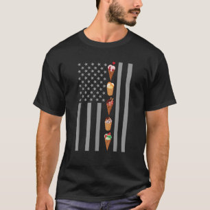 Summer Ice Cream Cones Lover American Flag Gift T-Shirt