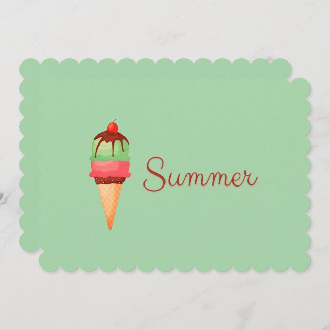 Summer Ice Cream End of School Party Invitation (Front/Back)