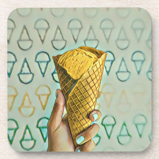 Summer ice cream lovers coaster (Front)