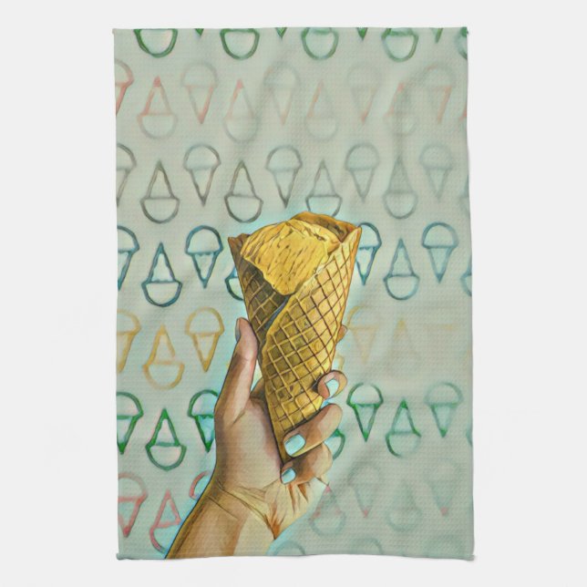 Summer ice cream lovers tea towel (Vertical)