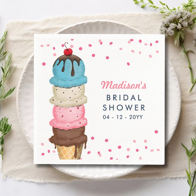 Summer Ice Cream Modern Bridal Shower Thank You Napkin (Creator Uploaded)