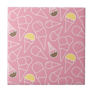 Summer Ice Cream Pattern Ceramic Tile