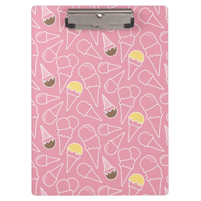 Summer Ice Cream Pattern Clipboard (Front)