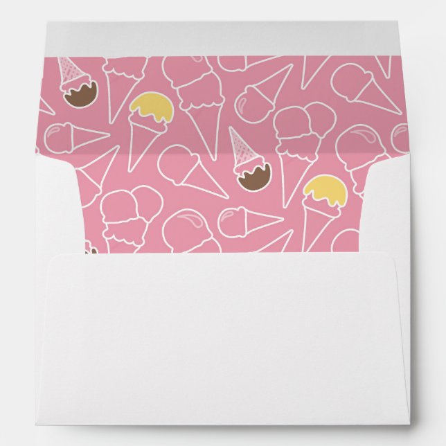 Summer Ice Cream Pattern Envelopes (Back (Bottom))