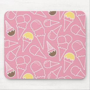 Summer Ice Cream Pattern Mouse Pad