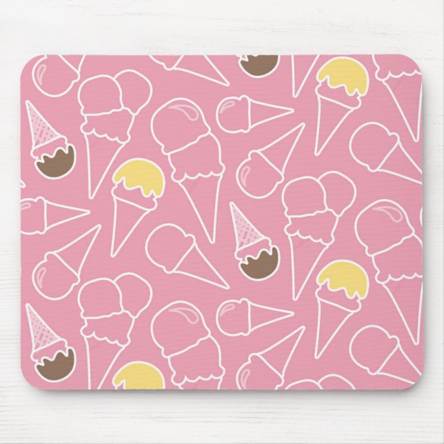 Summer Ice Cream Pattern Mouse Pad (Front)