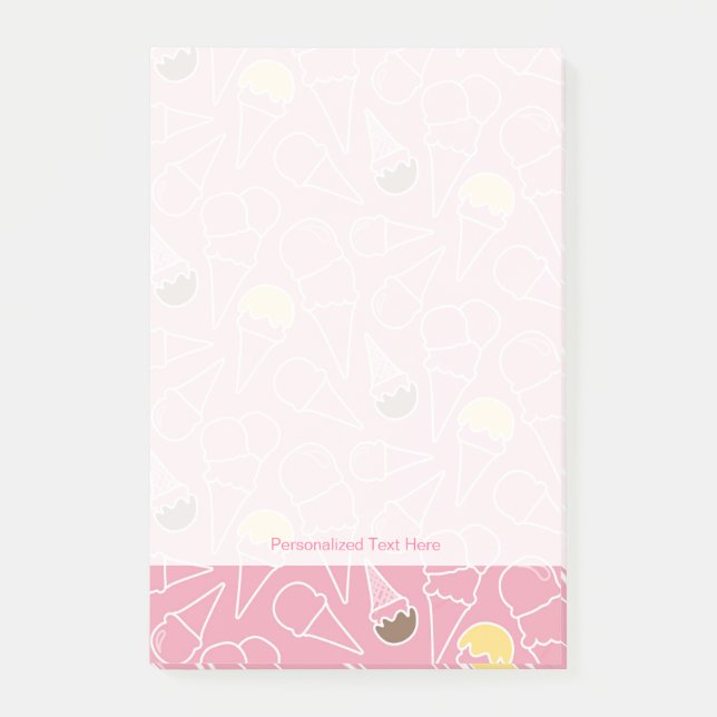 Summer Ice Cream Pattern Post-it Notes (Front)