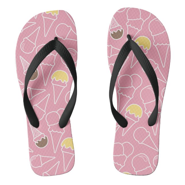 Summer Ice Cream Pattern Thongs (Footbed)