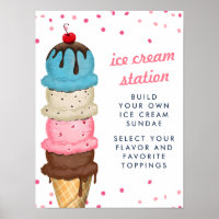 Summer Ice Cream Station Modern Bridal Shower