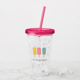 Summer Ice Cream Sticks Acrylic Tumbler