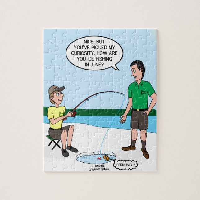 Summer Ice Fishing Jigsaw Puzzle (Vertical)