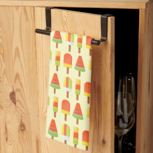 Summer Ice Lollies Pattern Tea Towel