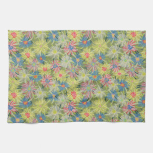 Summer Ice Plant Botanical-larger version Tea Towel