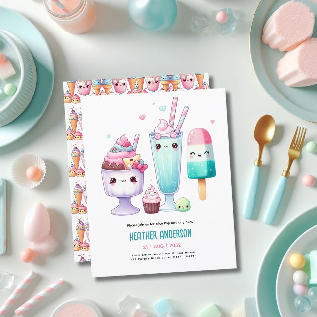 Summer Ice Pop Popsicle Ice Cream Birthday Kids (Creator Uploaded)