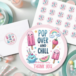 Summer Ice Pop Popsicle Ice Cream Birthday Kids Classic Round Sticker