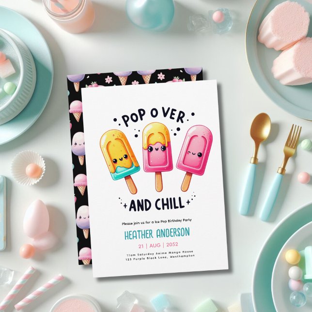 Summer Ice Pop Popsicle Ice Cream Birthday Kids Invitation (Creator Uploaded)